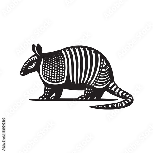 Armadillo silhouette for diverse art projects - Armadillo illustration - detailed Armadillo vector
