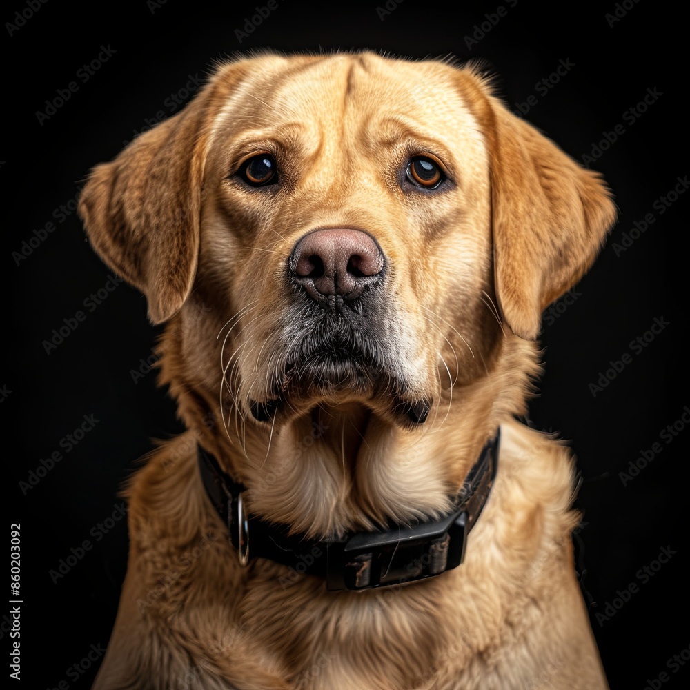 a dog with a dog collar looking at the camera a dog with a dog collar looking at the camera