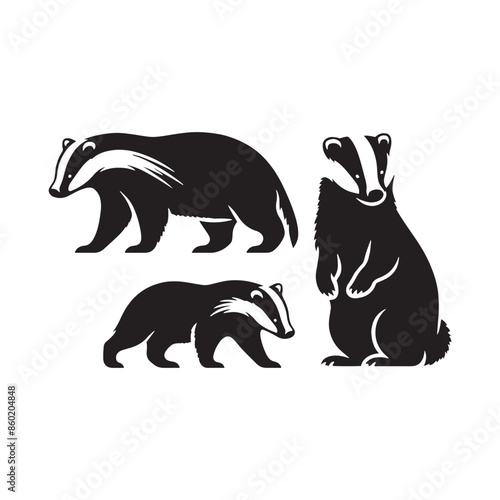 Versatile badger silhouette for digital use - badger black vector
