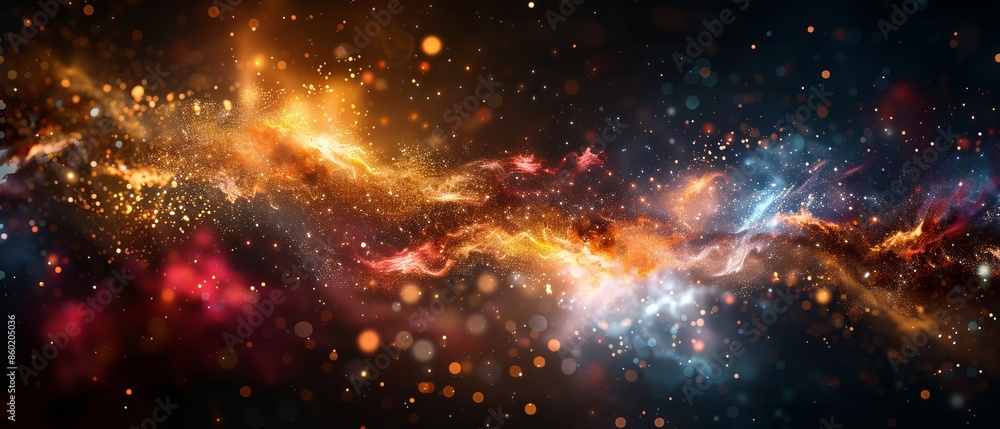Abstract cosmic energy flow, bright gold, red and black color abstract background Abstract cosmic energy flow, bright gold, red and black color abstract background