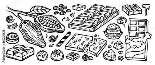 Hand drawn doodle vector set. Collection of cute hand drawn doodle.