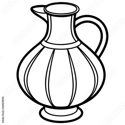 A jug line art logo icon vector illustration.