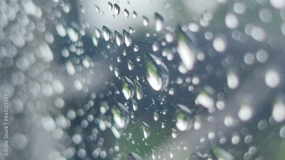 Fototapeta premium Water drop on window glass