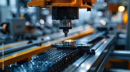 Advanced AI systems optimize manufacturing processes and ensure quality control in a factory setting.