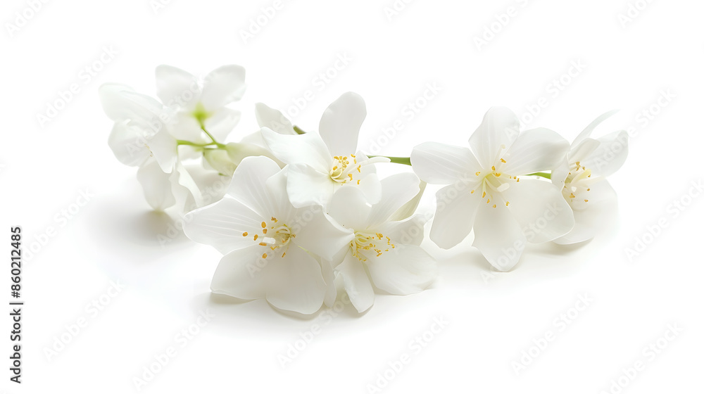 Obraz premium Jasmine flowers isolated on white background : Generative AI