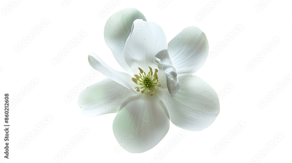 Obraz premium Single White Flower Isolated on White Background White Flower without Background : Generative AI