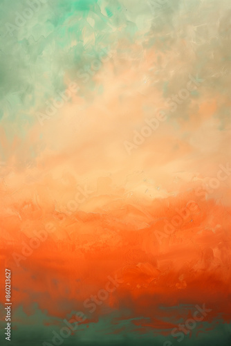Abstract sky with a gradient of vivid orange and turquoise hues blending into each other , color pop contrast © Yaroslav Stepannikov