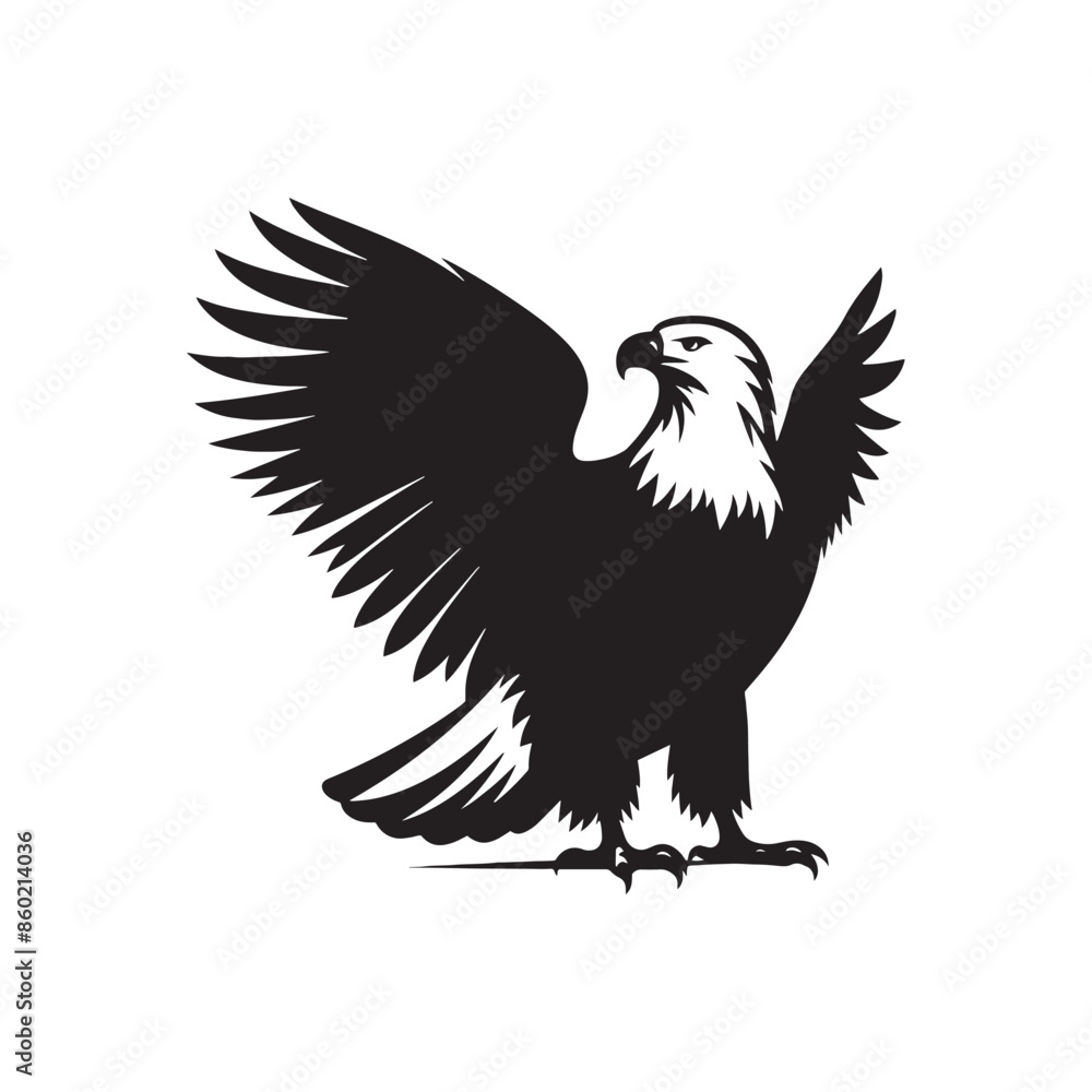 Captivating bald eagle silhouette for art purposes - bald eagle black vector
Captivating bald eagle silhouette for art purposes - bald eagle black vector