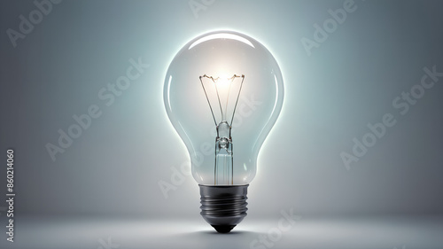 glowing white light bulb minimalist shiny