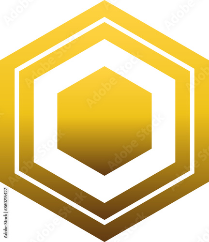 luxury golden hexagon pattern element