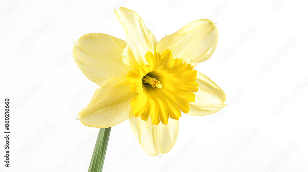 Flower on White Background Isolated Daffodil : Generative AI Flower on White Background Isolated Daffodil : Generative AI