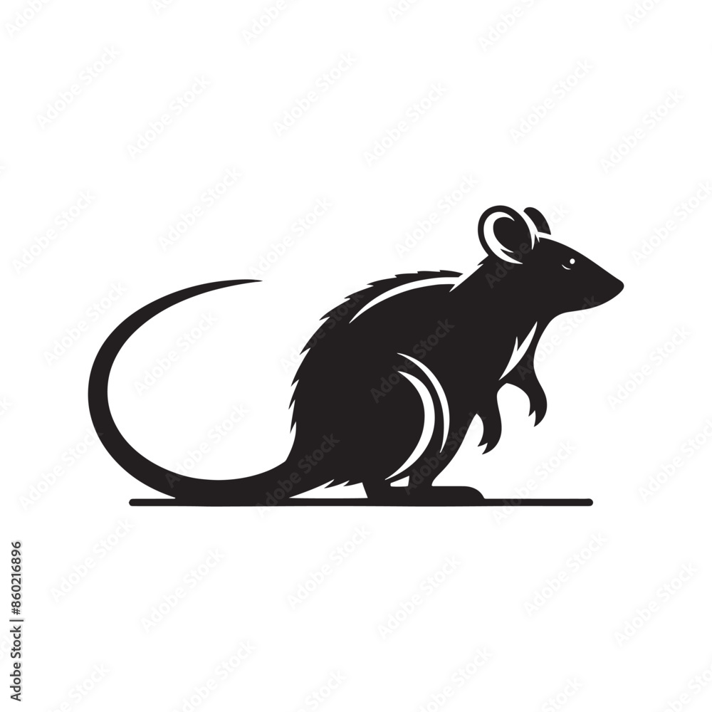 Obraz premium Stylish bandicoot silhouette for book illustrations - bandicoot illustration - minimalistic bandicoot vector 
