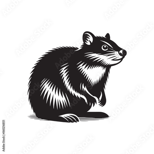 Captivating bandicoot silhouette for merchandise design - bandicoot illustration - minimalistic bandicoot vector
