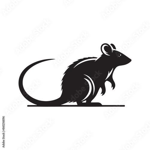 Stylish bandicoot silhouette for book illustrations - bandicoot illustration - minimalistic bandicoot vector
