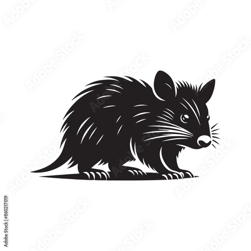 Detailed bandicoot silhouette for web graphics - bandicoot illustration - minimalistic bandicoot vector
