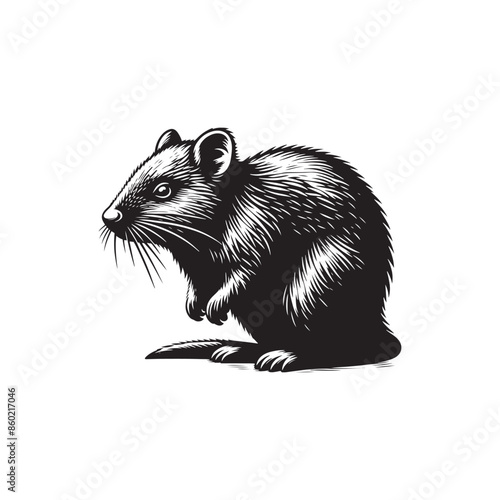 Unique bandicoot silhouette for creative designs - bandicoot illustration - minimalistic bandicoot vector
