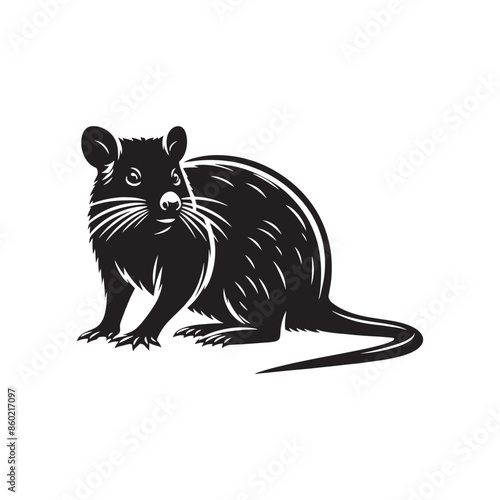 Minimalistic bandicoot silhouette for design projects - bandicoot black vector
