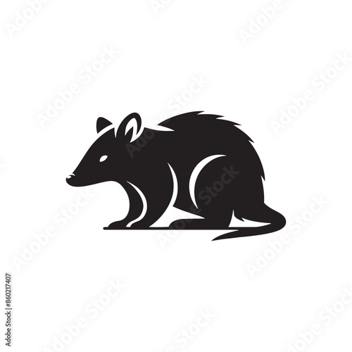 Clean bandicoot silhouette for diverse uses - bandicoot illustration - minimalistic bandicoot vector
