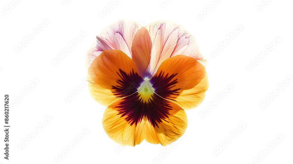 Obraz premium pansy flower flower on white background close up : Generative AI