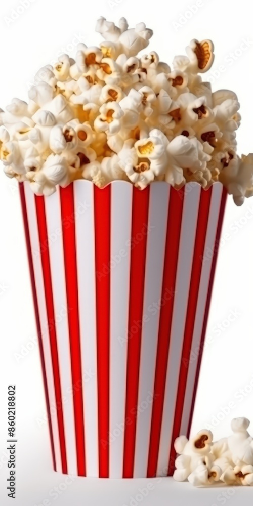 Popcorn in a Red and White Striped Bucket Popcorn in a Red and White Striped Bucket