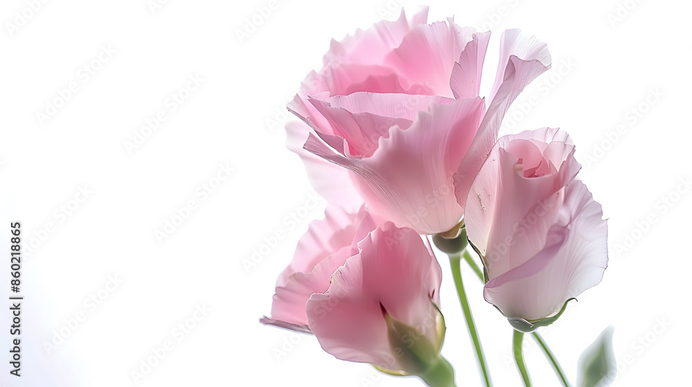 Beauty eustoma on a white background : Generative AI Beauty eustoma on a white background : Generative AI