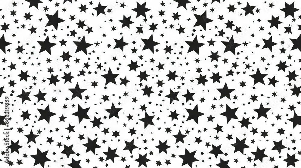 Black Stars On White Background Seamless Pattern Design Black Stars On White Background Seamless Pattern Design