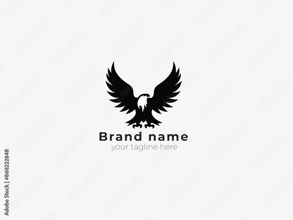 Obraz premium Eagle silhouette vector image. brand logotype: eagle logo.