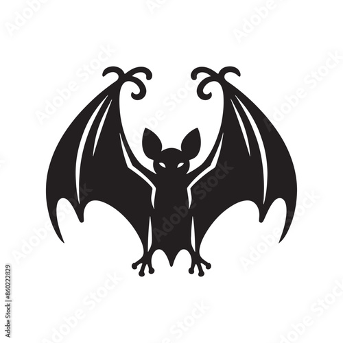 Modern bat silhouette for advertising campaigns - bat illustration - minimalistic bat vector
