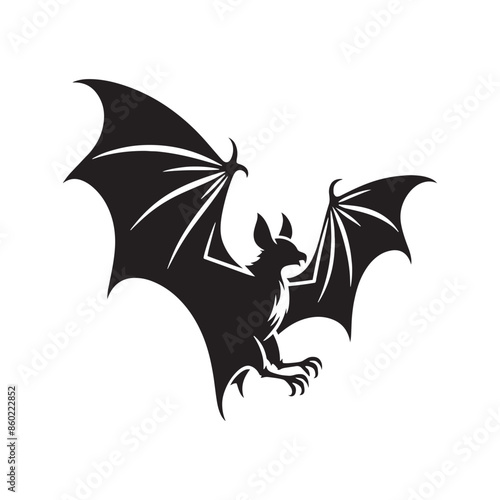 Captivating bat silhouette for wildlife illustrations - bat illustration - minimalistic bat vector
