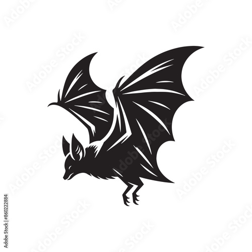 Stylish bat silhouette for book cover designs - bat black vector
