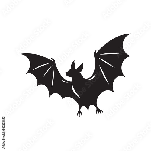 Minimalistic bat silhouette for branding purposes - bat black vector
