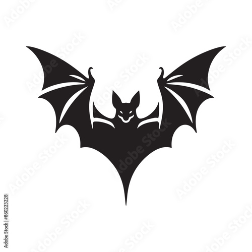 Contemporary bat silhouette for visual inspiration - bat illustration - minimalistic bat vector
