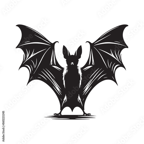 Artistic bat silhouette for creative artworks - bat black vector
