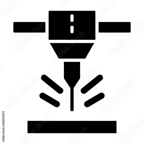 Cnc Machine Glyph Icon