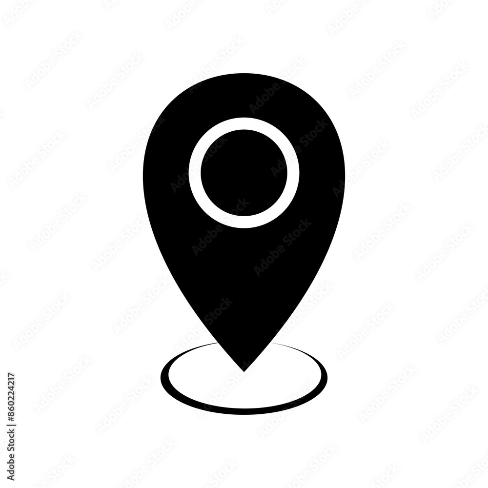 Vector icon of location sign, pin symbol of flat design destination. Vector icon of location sign, pin symbol of flat design destination.