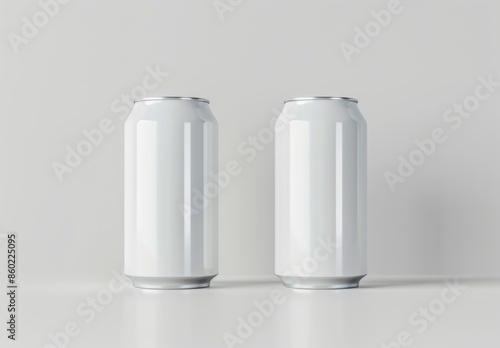 mockup of white two soda cans