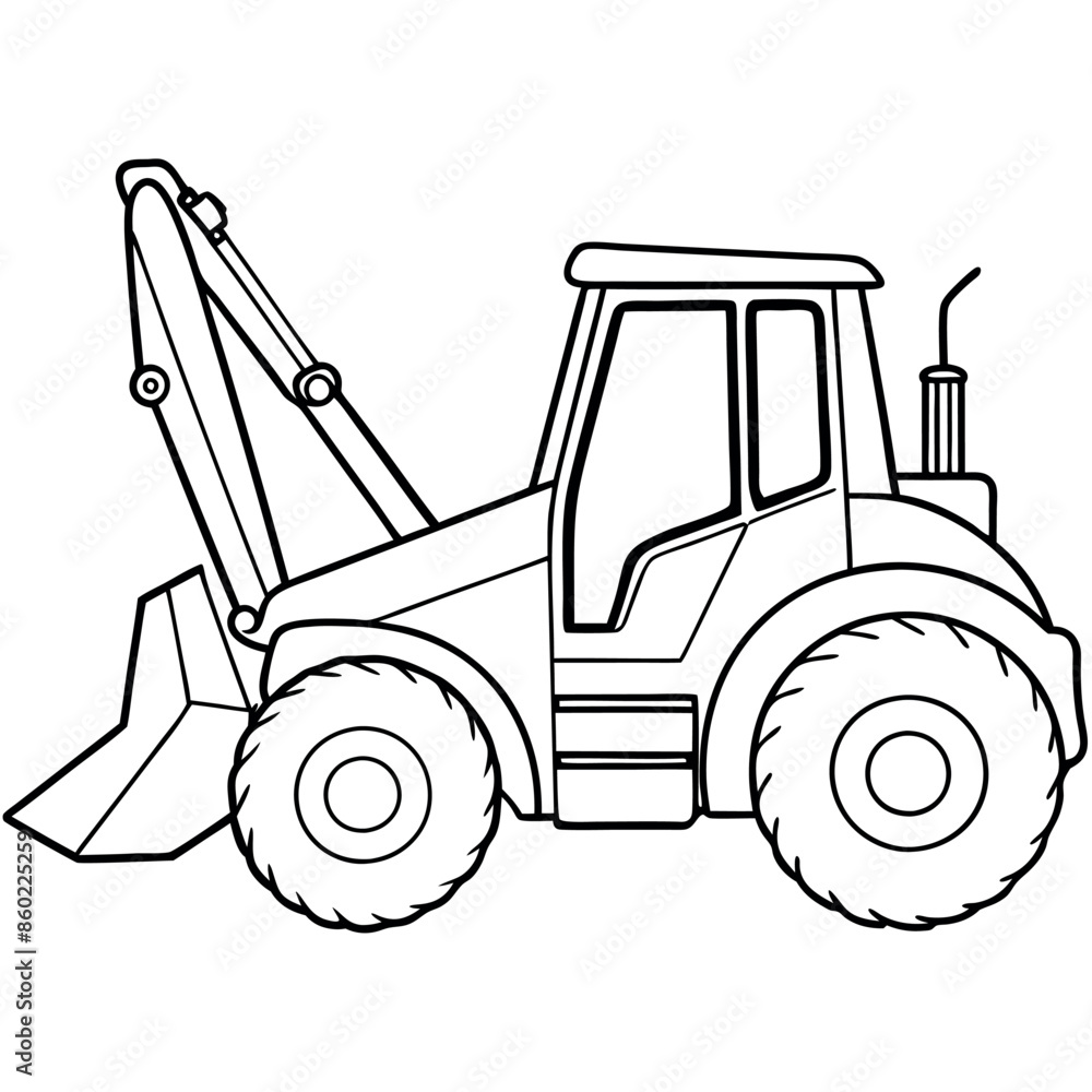 Fototapeta premium Building transportation al lineart set. Excavator tractor grader tipper. collection of line art. 