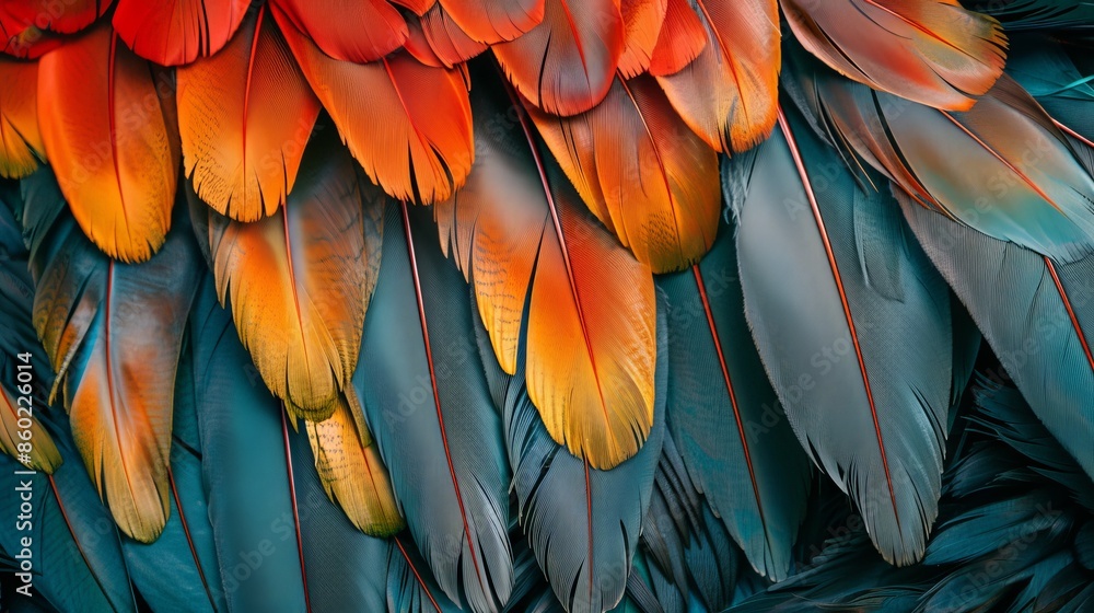 Colorful Parrot Feathers Close Up Macro Photography Colorful Parrot Feathers Close Up Macro Photography