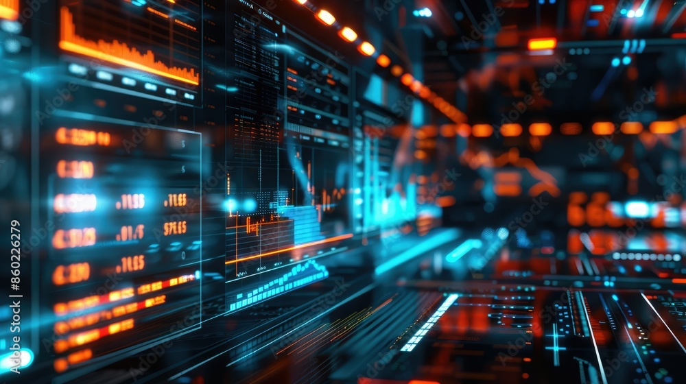 Vibrant digital data interface with glowing graphs and technology elements, illustrating modern information technology and data analysis. Vibrant digital data interface with glowing graphs and technology elements, illustrating modern information technology and data analysis.