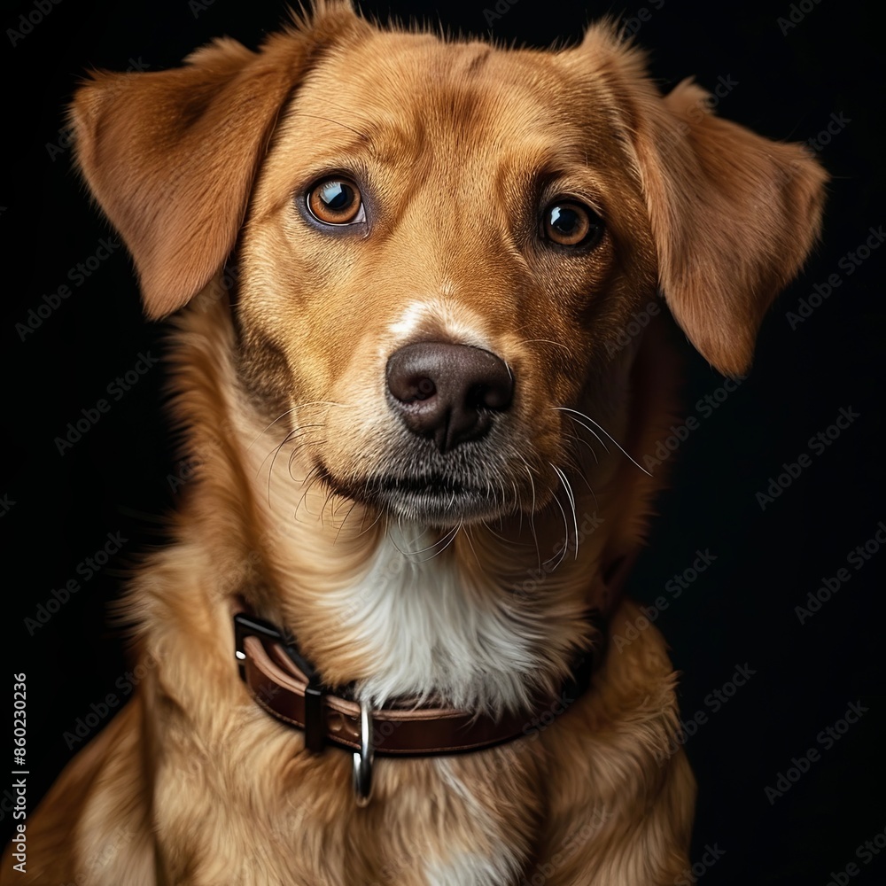 a dog portrait with a dog collar a dog portrait with a dog collar