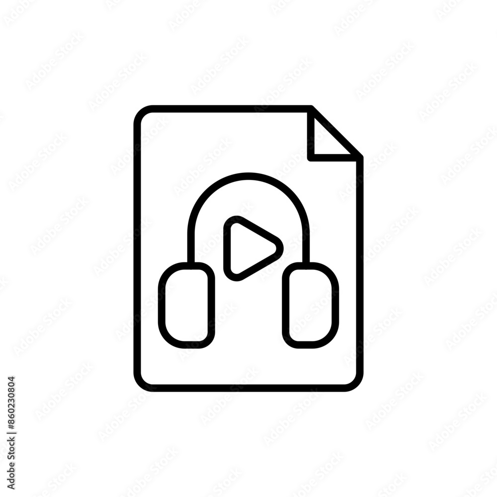 Audio visual file outline icons, minimalist vector illustration ,simple transparent graphic element .Isolated on white background Audio visual file outline icons, minimalist vector illustration ,simple transparent graphic element .Isolated on white background