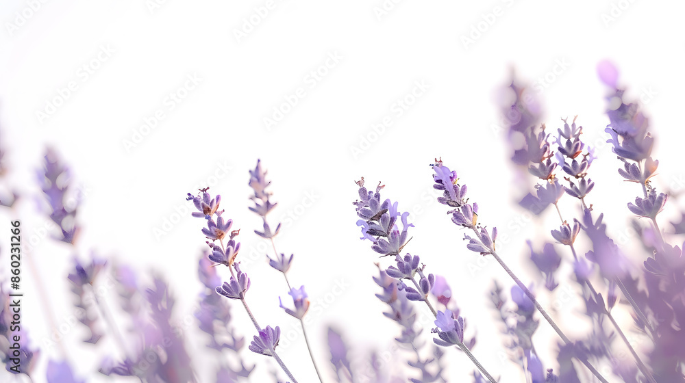 Naklejka premium Lavender flowers isolated on white background : Generative AI