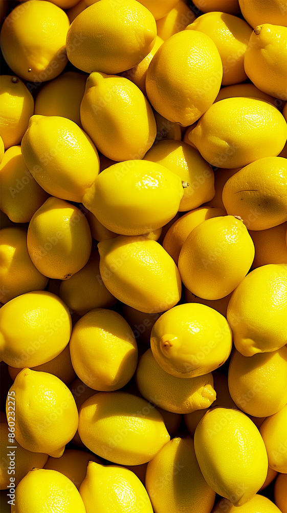 A vibrant, close-up image of fresh, ripe lemons with one cut lemon slice revealing juicy interior A vibrant, close-up image of fresh, ripe lemons with one cut lemon slice revealing juicy interior