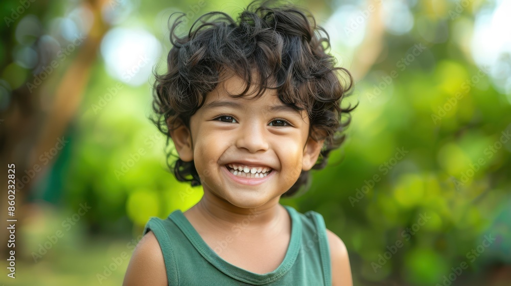 A cheerful smiling boy