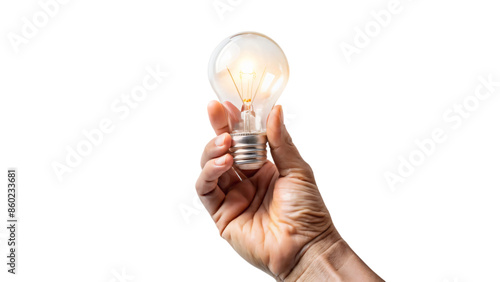 A hand holding a light bulb symbolizes a bright idea or creative solution