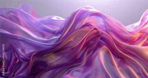 Purple And Pink Sheer Fabric Draped Over A Surface