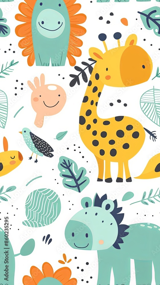Chibi Animal Cartoon Pattern Chibi Animal Cartoon Pattern