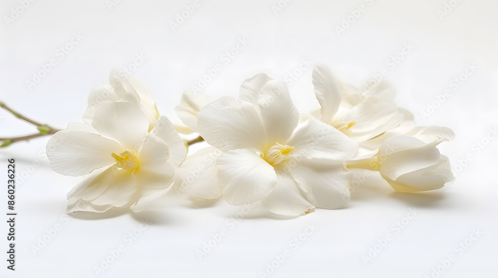 Fresh Jasmine flowers isolated on white Jasmine blossom on white vackground : Generative AI