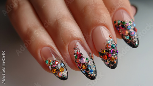 close up of a nail art 