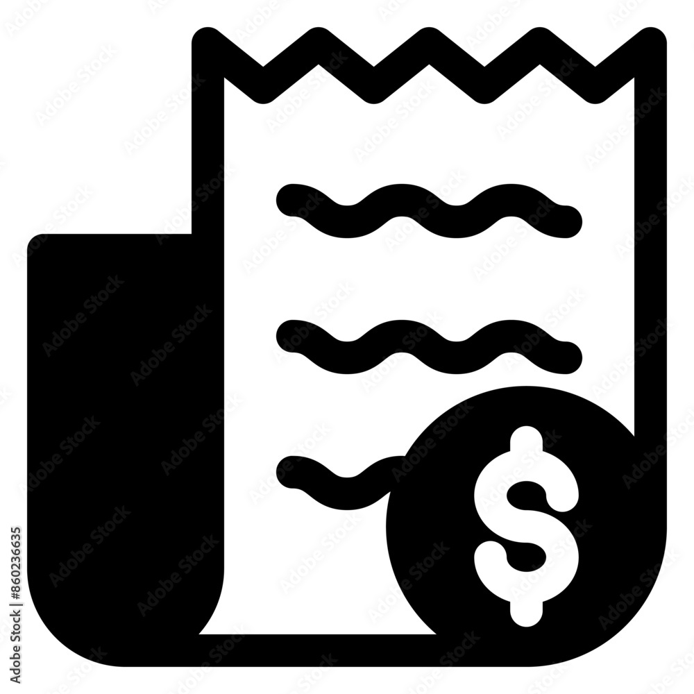 bill glyph icon vector illustration isolated on white background bill glyph icon vector illustration isolated on white background